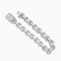 Shining Star Jewelry 925 Pure Silver 5 Times Plated Rhodium Cuban Link Bracelet