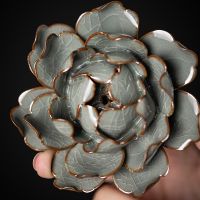 Handmade Crackled Ceramic Lotus Incense Burner