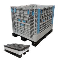 Recyclable Solid Plastic Foldable Pallet Box Stackable Crate for Logistics Transport Heavy Cargo Industrial Pallet Forklift From China