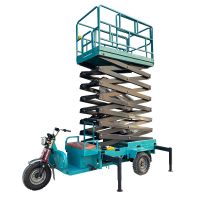 4m 6m 8m 10m 12m 500kg Heavy-duty Mobile Electric Hydraulic Tricycle-driven Scissor Lift Aerial Working Scissor Lift Platform From China