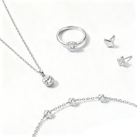 925 Sterling Silver Jewelry Inlay Moissanite /Lab-grown Diamond &amp; Gemstone