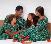 Green Winter Christmas Matching Family Pajamas From Canada