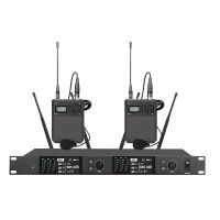Professional Dual-Channel Wireless Microphone System UHF Mics True Diversity Wireless Microphone System ID Lock From China