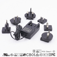 6W-5V/6V/10V Medical &ITE. Switching Power Adapter Wall Plug Style with interchangeable Plugs in Black/ White From China