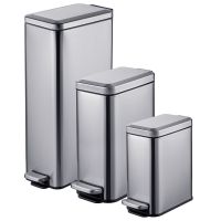 Kitchen Rectangle 6L 8L 10L 13L 15L 18L 20L 30L Trash Bin Metal Foot Pedal Bin Household Stainless Steel Waste Bin From China