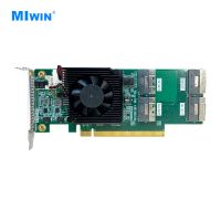 MIwin 1* PCIe 4.0 X16 Gold Finger to 4*SlimSAS 8654 X8 Switch Adapter Card Retimer Card for GPU Expansion