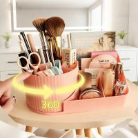 Rotating Storage Box Makeup Brush Holder Cosmetic Organizer Pen Holder Desktop Compartment Storage Box Multifunctional Organizer Suitable for Bedroom Bathroom Cosmetics Household Items and Stationery Daily Use 22cm x 12cm x 10cm 220g From China