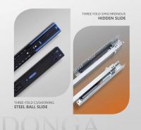 3-Section Silent Drawer Slide Heavy Duty Furniture Hardware for Kitchen Cabinet From China