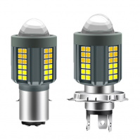 Car and motorcycle headlights H4 H6 P15D three claw dual color high-power headlights