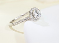 IGI Lab-Grown Diamond Ring S925 Silver Round Bezel Setting Ring Light Luxury Minimalist Elegant Engagement Gift for Girlfriend