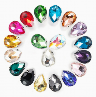 Teardrop Sew-On Prong Rhinestones Glass