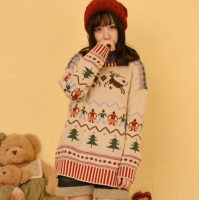 European American Style Christmas Knitted Sweater