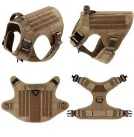Tactical Dog Harness with Leash Set, Adjustable Military Dog Training Walking Vest for Medium Large Dogs