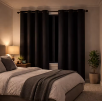 Luxury Dark Grey Silk-Like Blackout