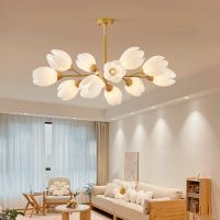 Creamy Log-style Living Room Chandelier