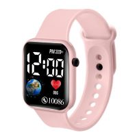 New Stylish Earth LED Student Electronic Watch, Mini Square Waterproof Wristband Watch