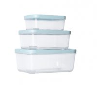Set Of 3 Plastic Rectangular Food Container