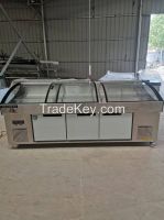 Stainless Steel Seafood Display Table with Refrigerated Storage