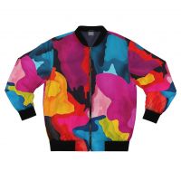 Colorful Abstract Paint Splash Bomber Jacket &acirc;�� Vibrant All-Over Print Men's Outerwear