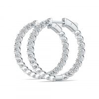 7.8g 925 Sterling Silver Pave Moissanite Hoop Earrings