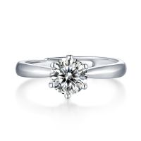 Wholesale 1 Carat Moissanite Engagement Ring S925 Silver Six Claw Design