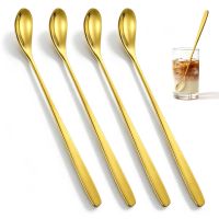 Gold Long Handle Coffee Stirring Spoon