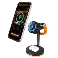 SIYOUNI QI2.2 Certified 25W Multifunctional TEC Active Cooling Fan Magnetic 3-in-1 Wireless Charger Station with Night Light
