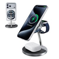 SIYOUNI 25W Fast Wireless Charging Station 3-in-1 Magnetic for Charger for Cell Phones Smart Watches for with Type-C Port