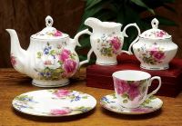 Coffee set, England Rose, Fine Bone China