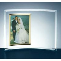 5&quot; x 7&quot; Beveled Glass Vertical Crescent Photo Frame