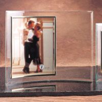 8&quot; x 10&quot; Jade Glass Vertical Crescent Photo Frame