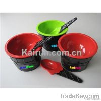 plastic ice cream bowl&spoon set