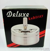 standing table metal ashtray with spin lid portable aluminum ashtray