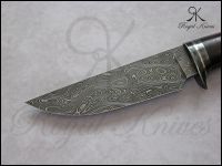CUSTOM 100% HAND MADE DAMASCUS STEEL KNIFE WITH DESERT IRONWOOD BURL HANDEL From Italy