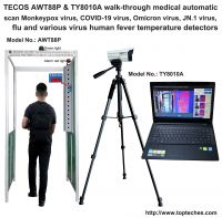 Fever scanner - Medical Automatic Scan Subclade K virus, COVID-19, Ebola virus, Swine flu, Omicron virus and various flu &amp; virus human fever detector gate - body thermometer gate -ModelAWT88P