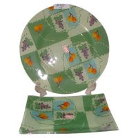 glass plate with decal