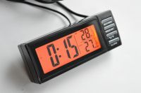 Car clock with in/out thermometer