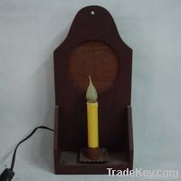 Candle light with wooden frame