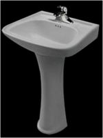 Ceramic pedestal basin