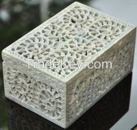 Decorative Box Carving , Marble Inlay Box Handmade, Gift marble boxes,semi-precious stones inlay