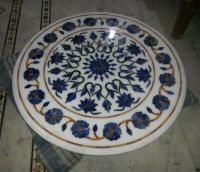 Natural Stone Countertop Marble Inlay Table Tops , Decorative Hand-Carved Soapstone Table Top