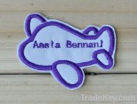 Children kids embroidered name patch custom Sew on  Plane