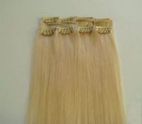 100% human hair clips in hair extension