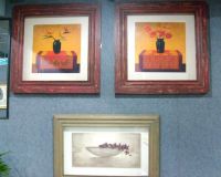 Glassware; oil painting and frame From China