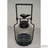 Metal lantern with glass lampshade