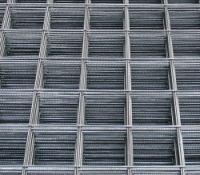 Welded wire mesh for concrete reinforcement,  ribbed and plain steel