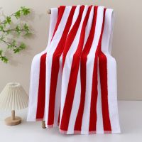 32 Yarns 100% Cotton Striped Beach Towel High End Swimming Fancy Bath Towel From China