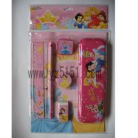 Stationery Set, Tin Pencil Box, File