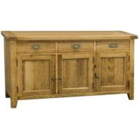 Oak 3 Drawers 3 Door Cabinet
