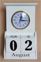 Wooden Calendar with time and date